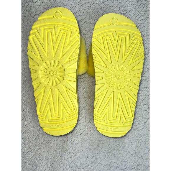 UGG Womens Slides/Slippers Shoes Yellow Rare Lambswool Treadlite Sz 6 - k6 - Picture 6 of 9